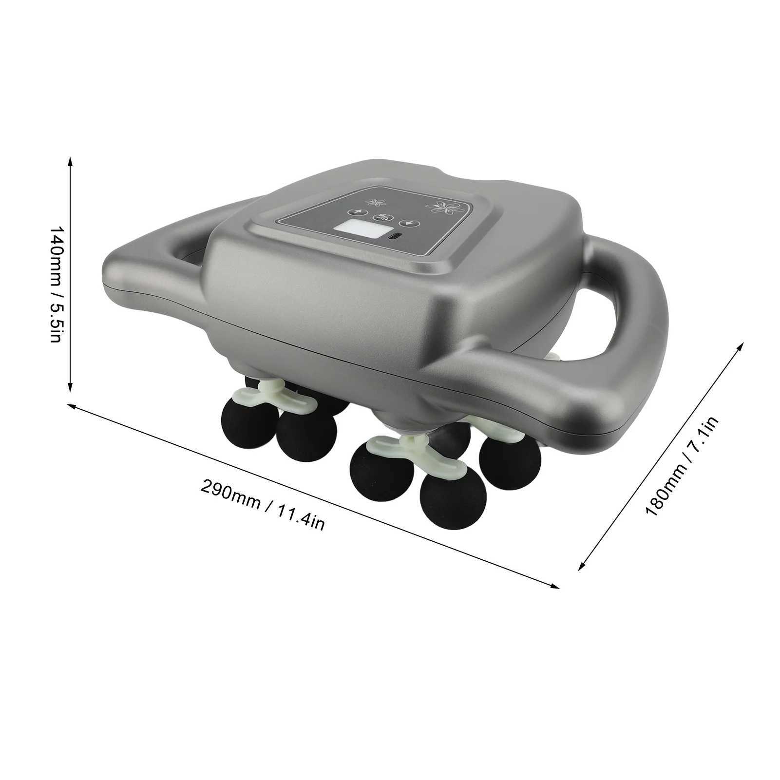 16 Heads Fascia Gun Massager 99 Gears Adjustment Rechargeable Electric Massage Device for Back Shoulder Neck Gray J251030