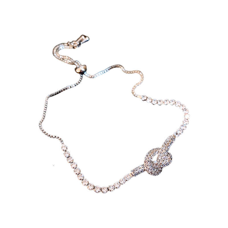 Bracelet Designer charm Zircon Chain Real Gold Plated Knot Niche Personality Minimalist Style Adjustable Bracelets Simple High end Feel Women's J