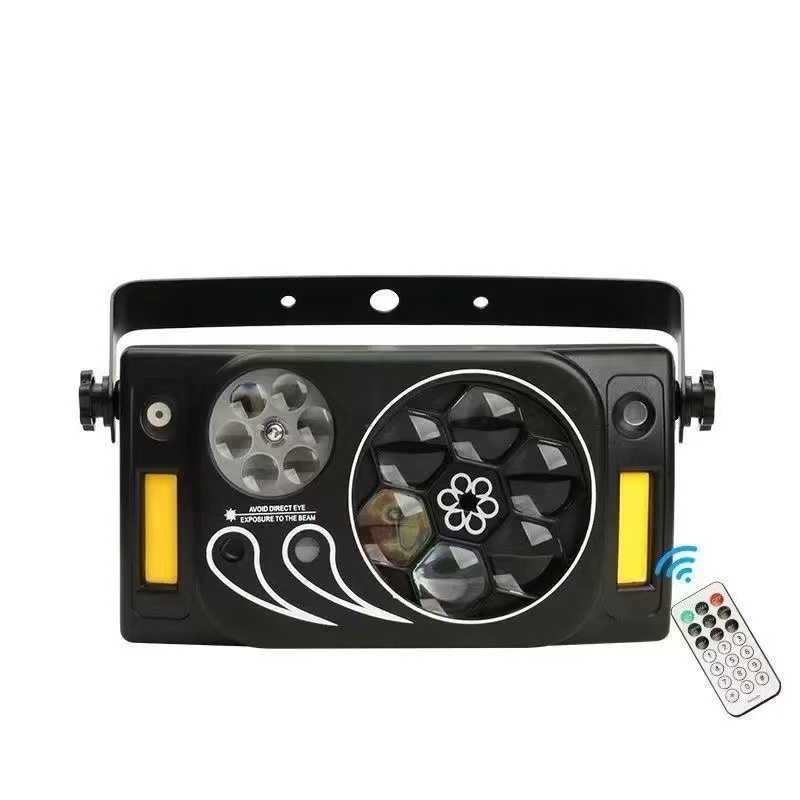 High-Power Audio Reactive Laserscape: Multi-Faceted Dance Floor Illumination Kit by Iron + ABS Material Compatible With House Parties---Six-eyed honey