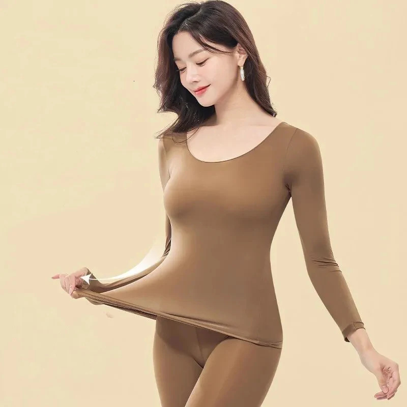 1Set Spring Autumn Women Thermal Underwear Ultra Thin Skin Care Clothing Winter Clothes Seamless Warm Lingerie Women Thermal Set 251030