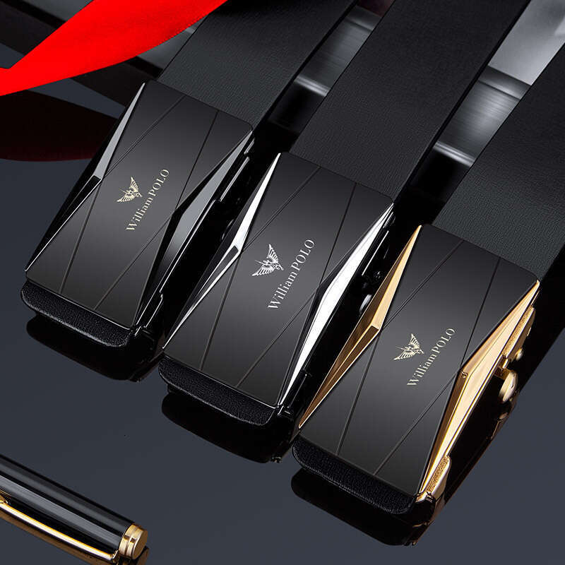 Men's Inner Wear Automatic Buckle Genuine Leather Youth Casual Business Second Layer Cowhide Waist Belt