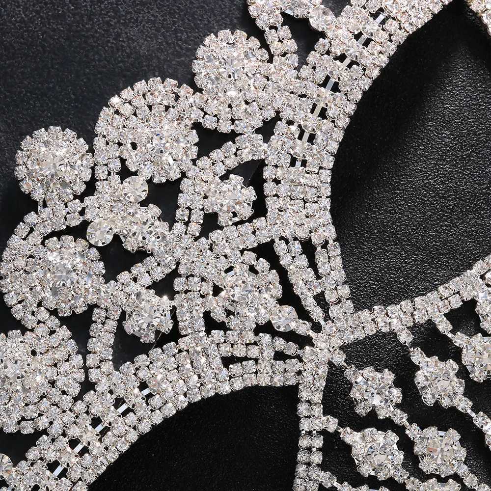 Stonefans Fashion Rhinestone Tassel Mask Chain Women Accessories Masquerade Party Bling Crystal Veil Mask Face Jewelry NightclubW251029