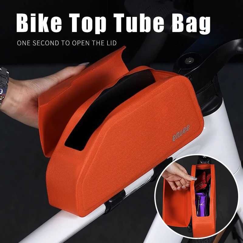Bicycle Bag with Magnetic cover Road Bike Top Tube Bag Waterproof cycling Front Tube flap Pouch Mountain Road bike accessorie H251029