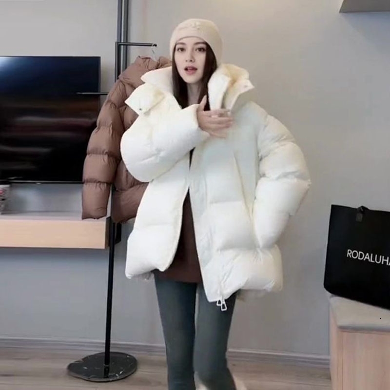 Fashion Down Women Cotton Coat Winter Fashion Warm Hooded Solid Color Thickenin Elegance Down CottonPadded Jacket H145 251029