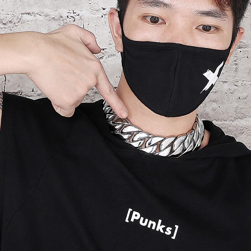 Kalen 20mm31mm Punk Mens Womens Stainless Steel Necklace Heavy Larger Necklace Curb Cuban Chain Choker Jewelry 4042cm Length 251029