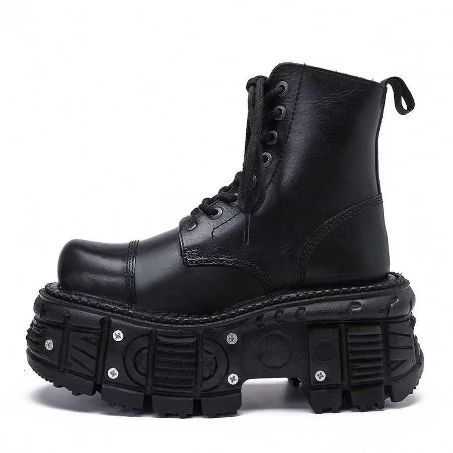 Leather Heightened 10cm Thicksoled Mens Hightop British Style 2025 New Trendy Mens Boots Z251029