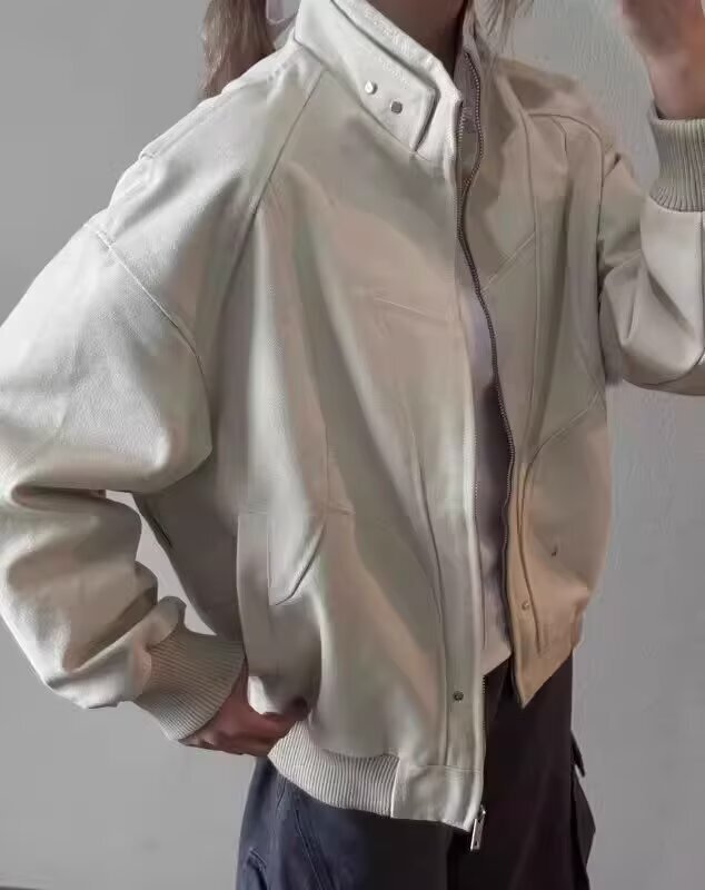 American Style Apricot Workwear Jacket Designer Jacket For Men Spring And Autumn Coat With High-end Feel Stylish And Cool Oversized Stand Collar Jacke