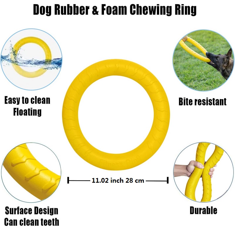 Dog Ring Toys Indestructible Chewing Flying Floating Training Tools Fetch for Small Medium Large Dogs Throwing Catching Flying