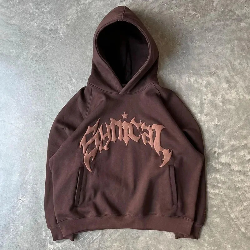 Unisex Y2k Hooded Retro Harajuku Sweatshirt Gothic Letter Star Long Sleeve Hoodie Trendy Mens Casual Oversized Jacket Tops 251030