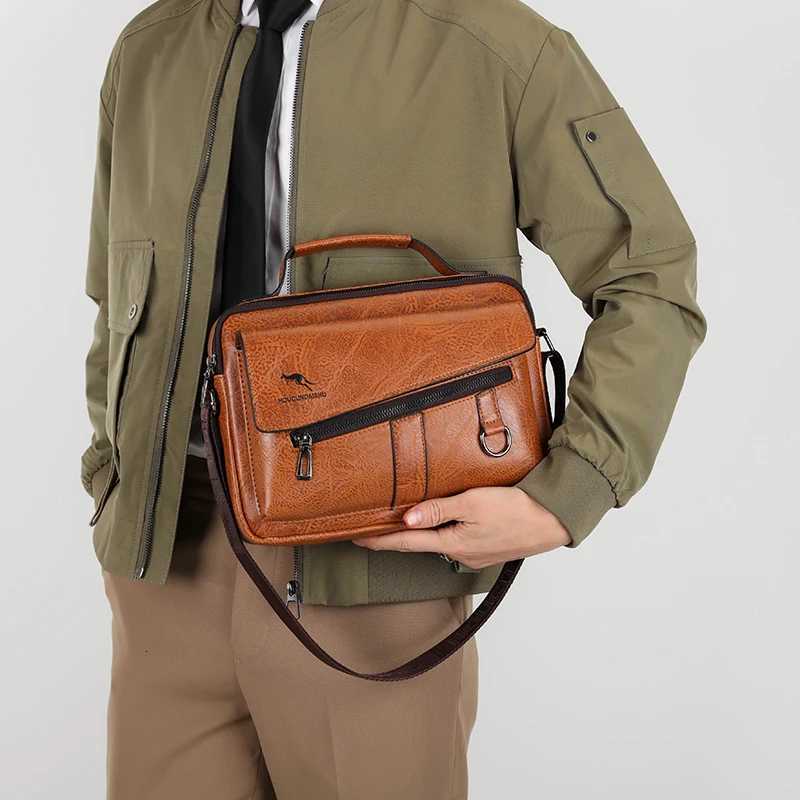 Kangaroo Brand Men Shoder Bag Leather Messenger Bag For Men Off Business Briefcase Small Handbag M Crossbody Side Bags Y251011