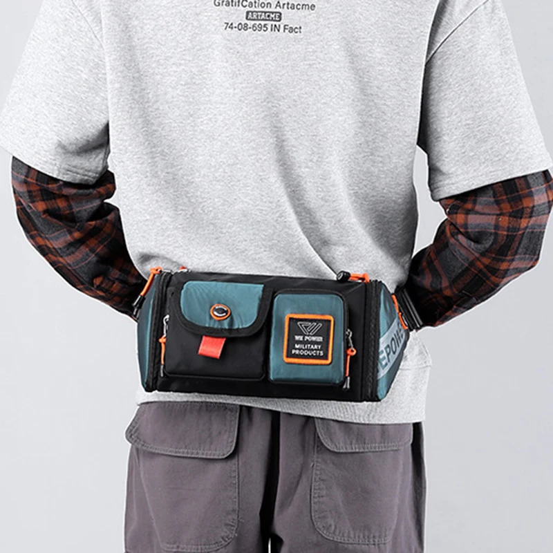 Men Waist Fanny Pack Bum Hip Sling Chest Belt Bag Multipurpose Travel Climb Waterproof Nylon Male Cross Body Messenger Bags 251021