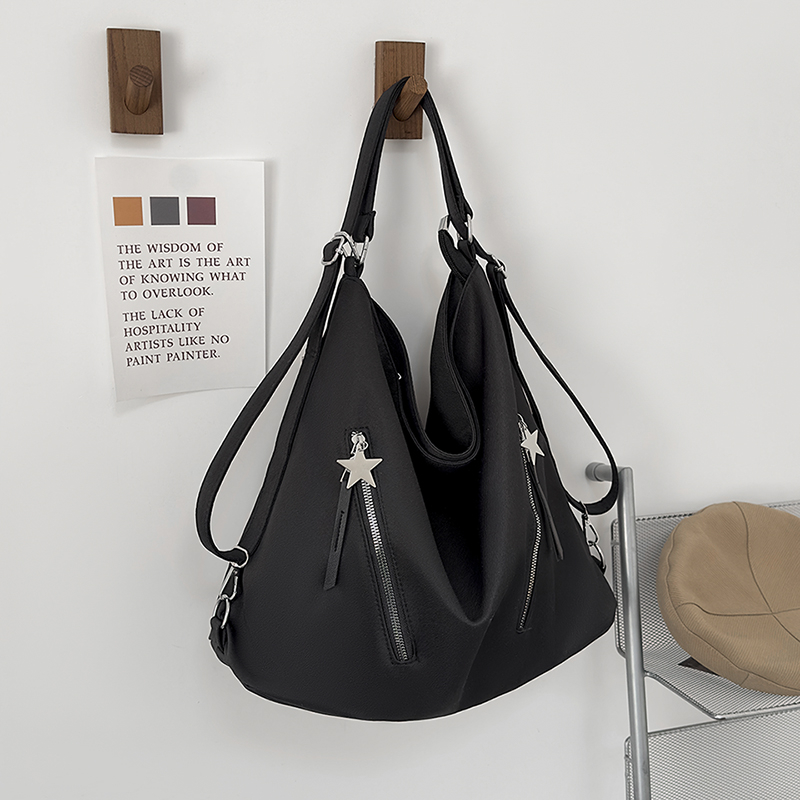 Spring women's fashionable large capacity synthetic leather handbag, casual and simple classic work shoulder bag, popular student fashion crossbo