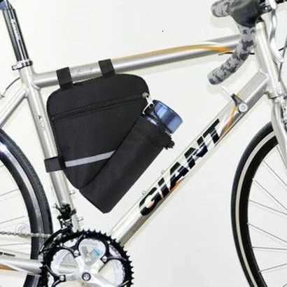 Waterproof Bike Triangle Frame Bag Reflective Cycling Storage Pack Detachable Water Bottle Holder Durable Canvas 2 Styles H251029