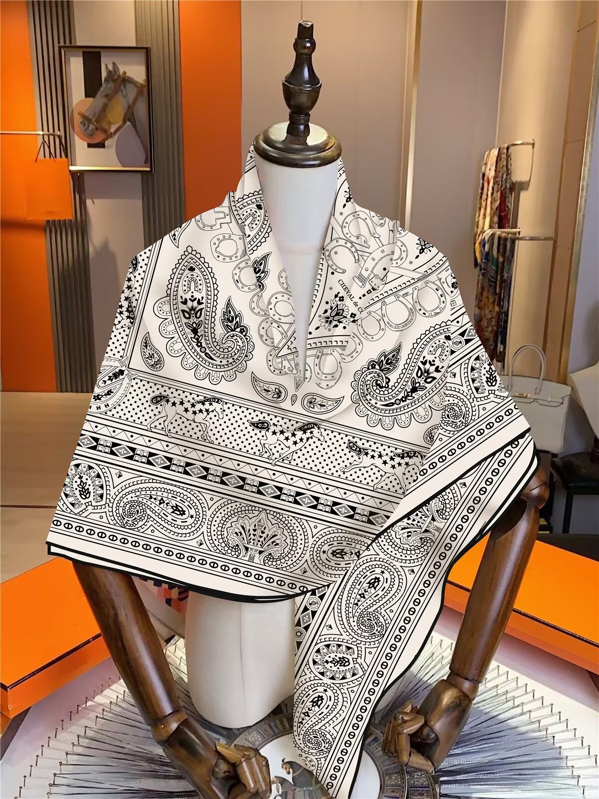 Velvet Square Scarf For Travel Cold Weather Use And Outfit Enhancement