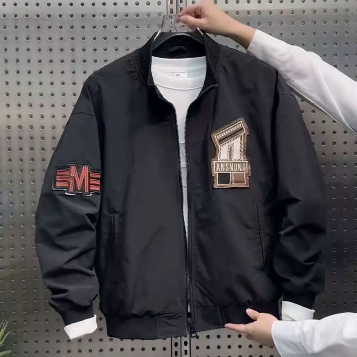 Men's New Spring Designer Coat And Autumn Street Fashion Baseball Collar Embroidered Patch Versatile Bomber Jacket Top