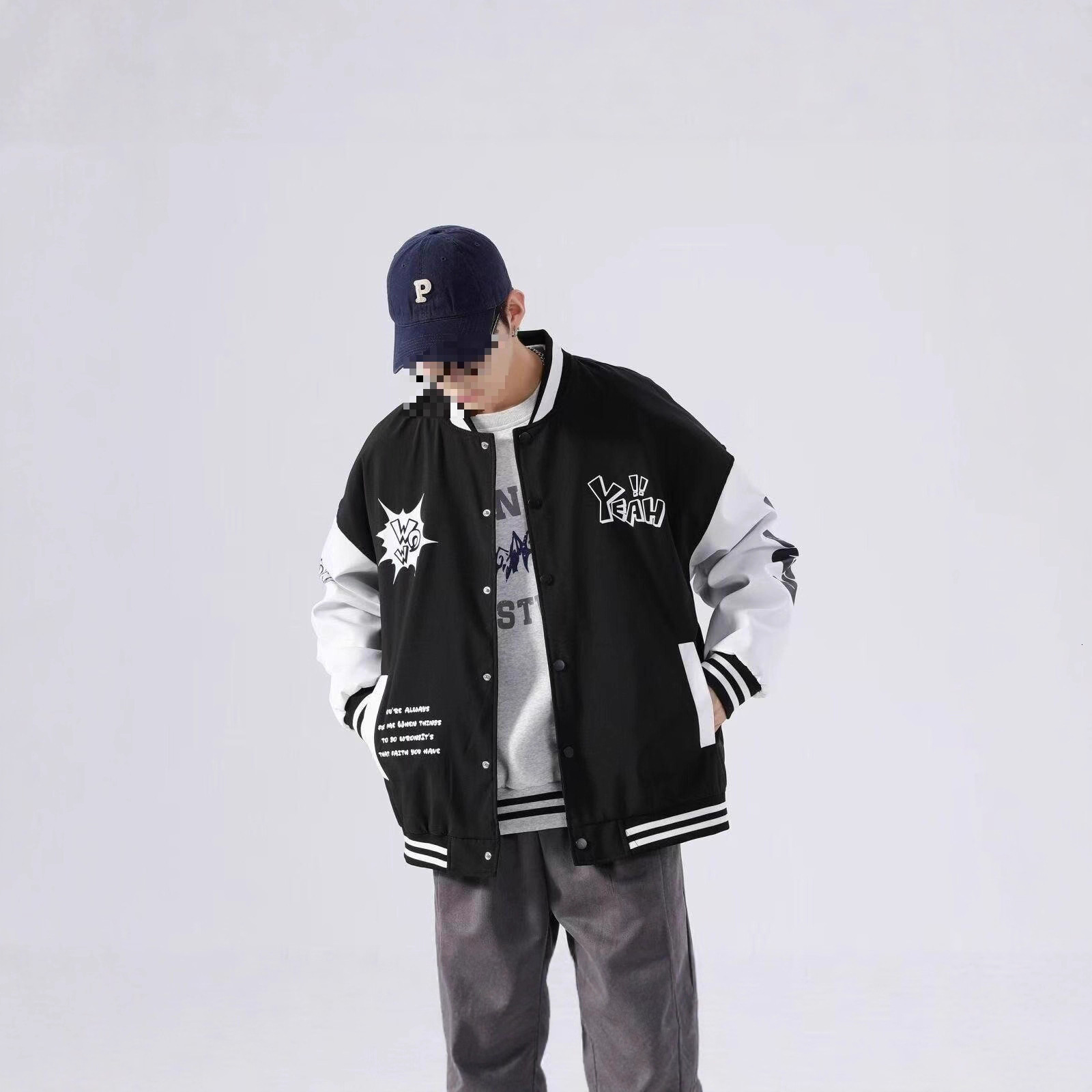 American Style Unisex Versatile Baseball Jacket Designer Coat Autumn New Harajuku Style Loose Casual Patchwork Jacket