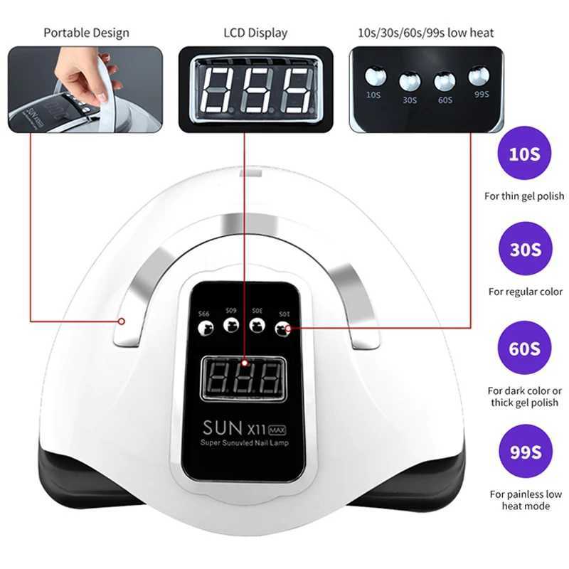 300W Professional Nail Dryer Lamp Powerful 66LEDs UV LED Lamp For Nails Drying Gel Polish With Smart Sensor Manicure Machine L251030