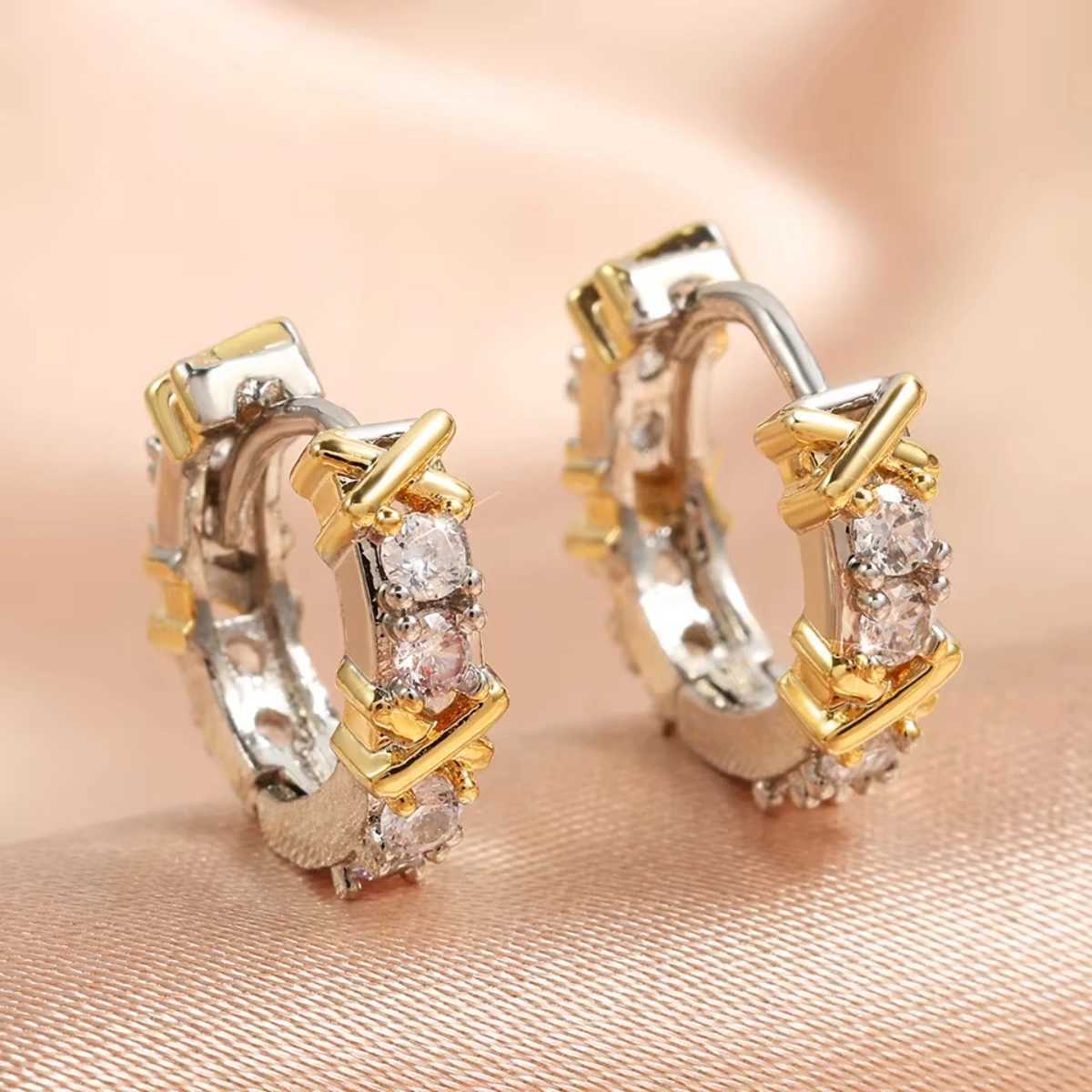 Korean Fashion Simple Zircon Hoop Earrings For Woman Exquisite Small Circle Earring Ladies Party AccESSoriesW251030