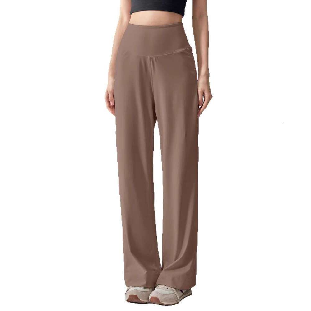 Loose Straight-Leg Sports with Draped Effect, Slimming High-Waist Running Training Outdoor Fitness Breathable Yoga Pants Flared Thin