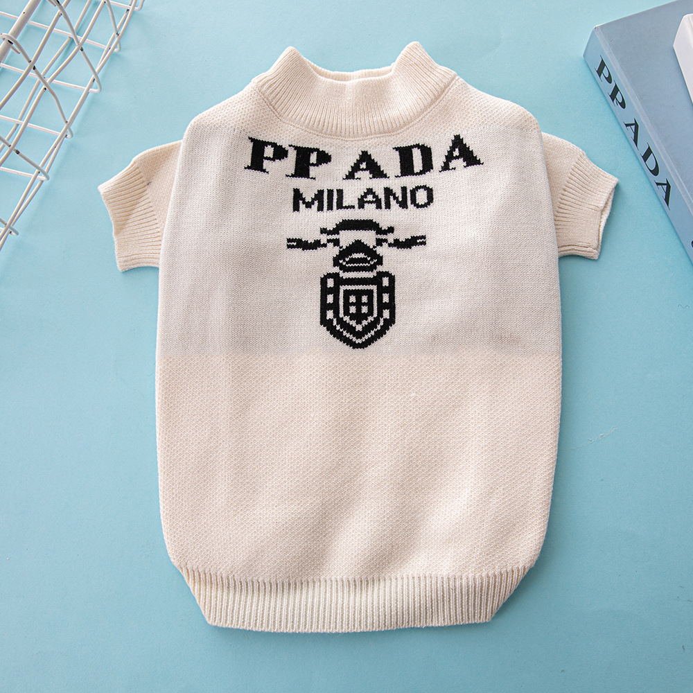 Cozy Knit designer dog clothes Pet Sweater for Dogs Cats Ribbed Turtleneck, Stretchy Short Sleeves, Warm Winter Pullover (4 Colors)