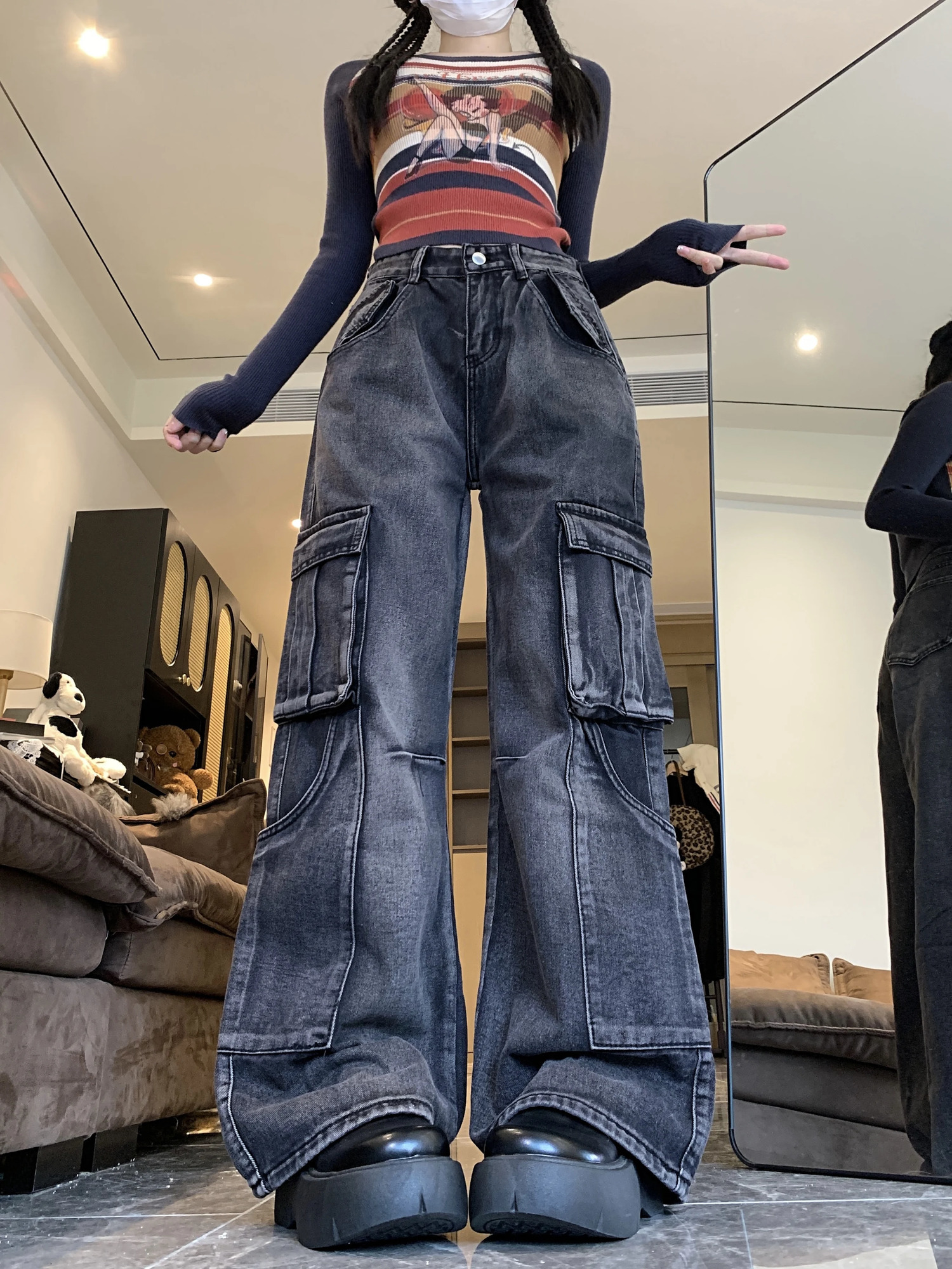 Cool Girls High Street Jeans for Men and Women Loose Straight FloorLength Trousers Overalls 251029