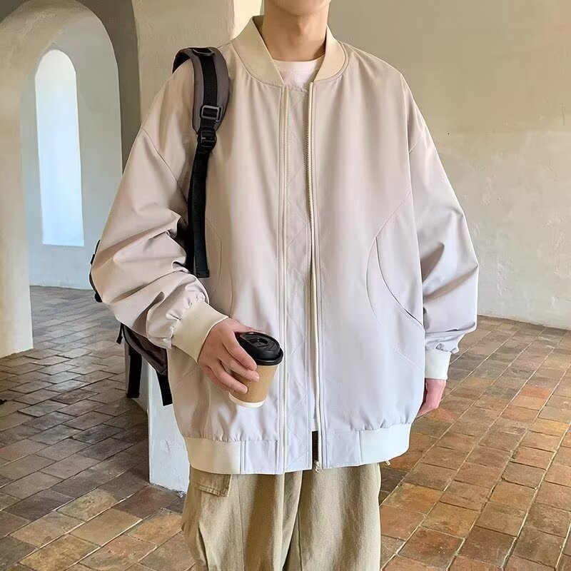 Designer Coat American Style Cool Baseball Collar Workwear Jacket Men Spring Autumn 2025 New Trendy Loose Casual Bomber Jacket