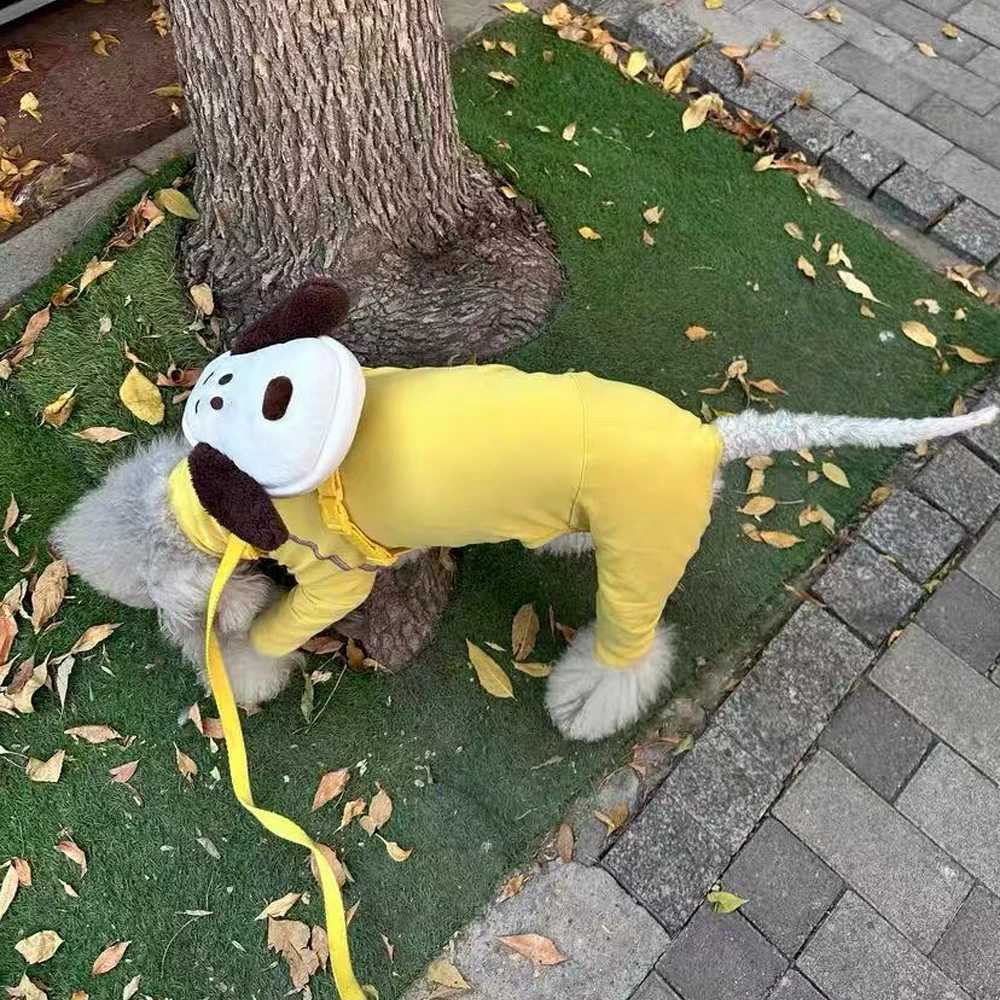 Warm Yellow Fleece Sweater for Bedlington Terrier Soft 4legged HighNeck Sweatshirt Windproof Winter Coat for Small Mid Dog C251030