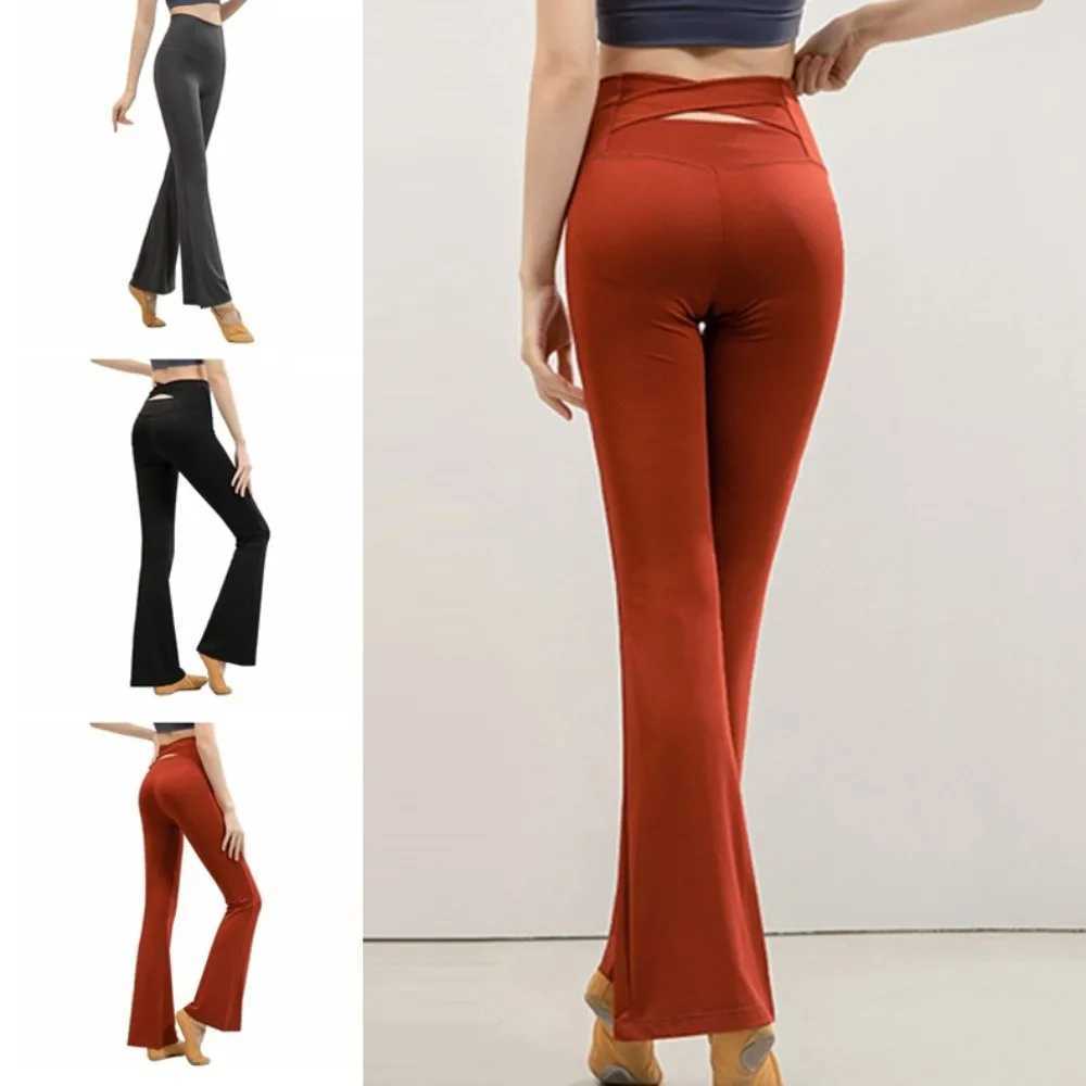 Hip Lifting With Velvet Yoga Pants Micro Flared Crisscross Straps Fitness Pants Breathable Slim Fit High Elastic Pants Winter J251030