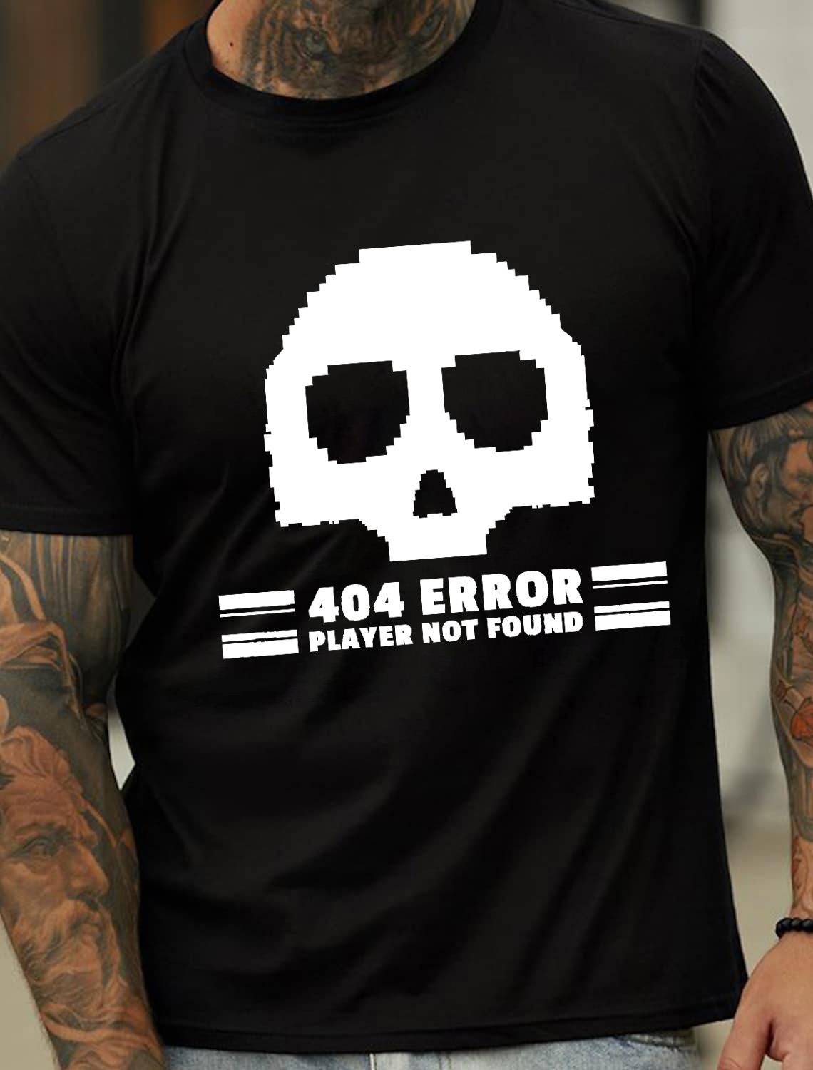 European and American Oversized Skeleton Print Men's Cotton Summer T-Shirt - TT7080