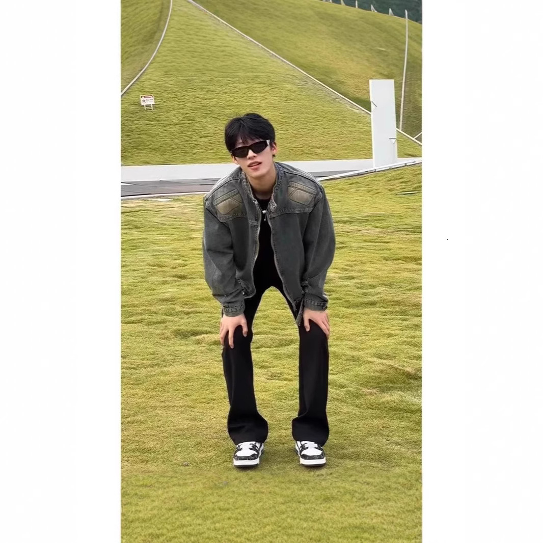 American Style Washed Vintage Designer Coat Men's Denim Jacket Autumn New High Street Loose Versatile Cool Jacket Top