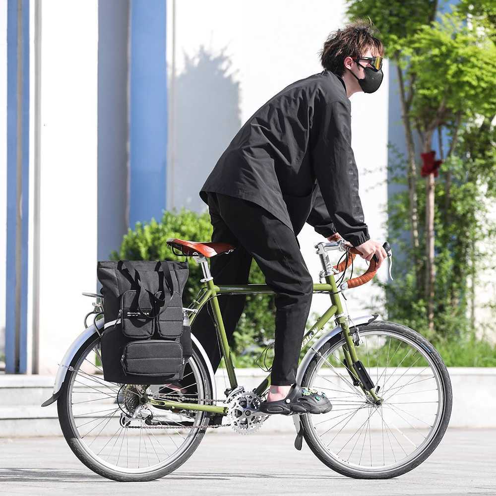 Rhinowalk Bicycle Pannier Bag Waterproof 25L Cycling Backpack Saddlebag Multifunction Outdoor Riding Travelling Storage Handbag H251029