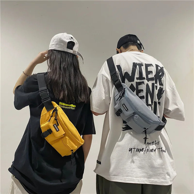 Multifunction Hip Hop Chest Bag Men Women Street Casual Sport Crossbody Bag Purple Yellow Waterproof Coin Purse Phone Waist Bag 251030