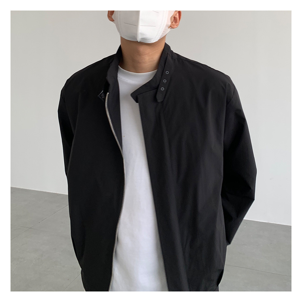 Minimalist Design Loose Black Jacket 2024 Spring And Autumn Season Coat Small Stand Designer Coat Collar Top Men's Cardigan Shirt Trendy Brand