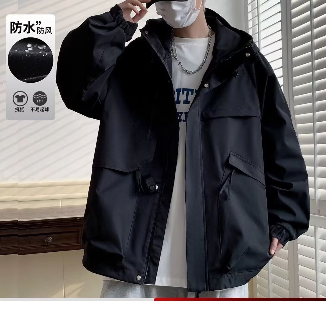 Windproof Jacket For Men Spring And Autumn Mountain Style Outdoor Cool American Designer Coat Style Trendy Brand Functional Wind Mountaineering Workwe