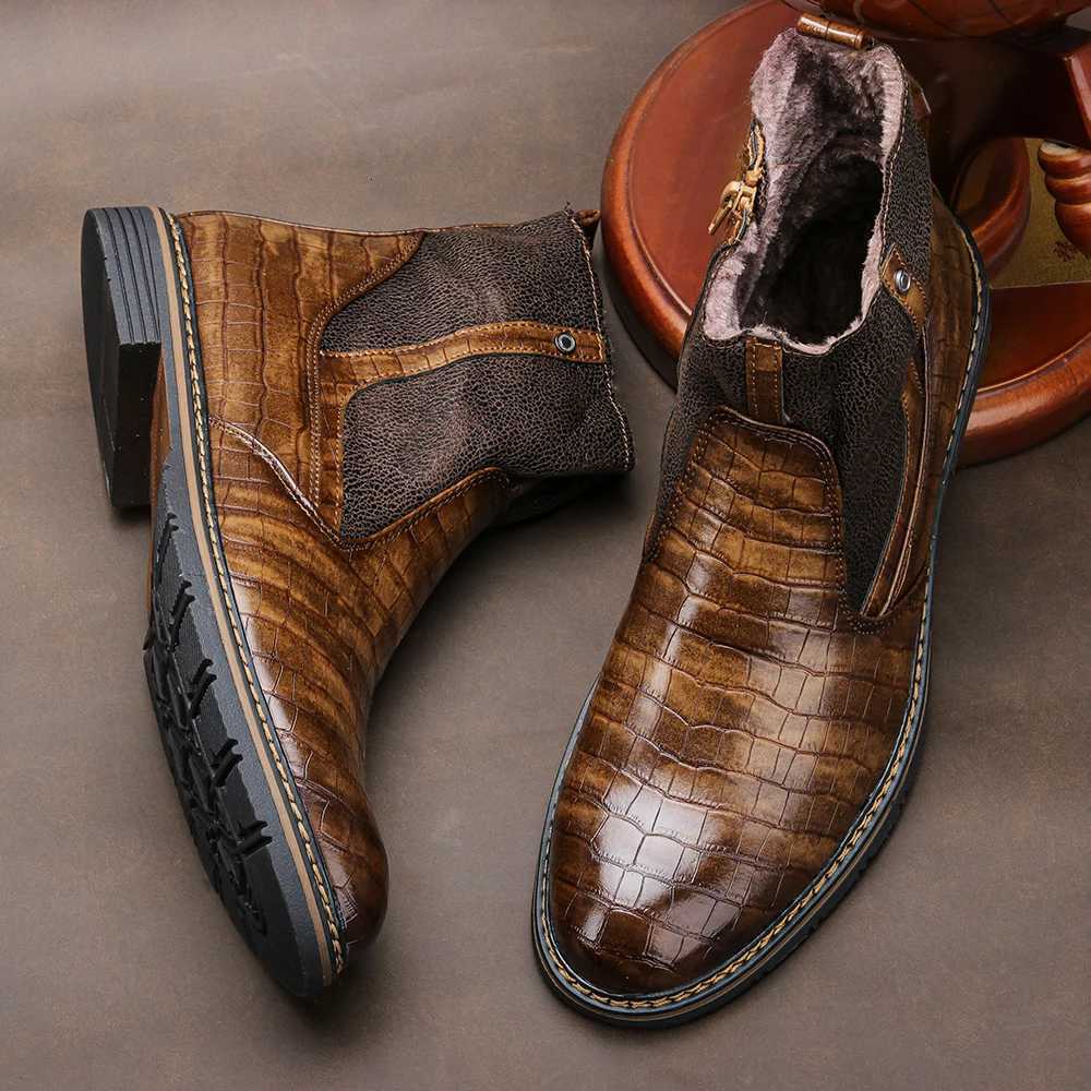 Winter Boots For Men Warm Fashion Leather Snow boots Comfortable Men Winter Shoes Z251029
