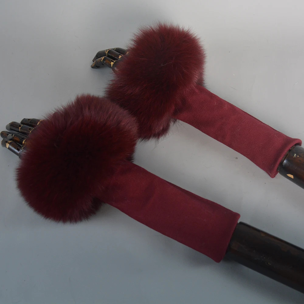 Fox Fur Cuff Arm Warmer Lady Bracelet Real Fur Wristband Glove High Quality Fox fur Cuffs Wrist Warmer 251028