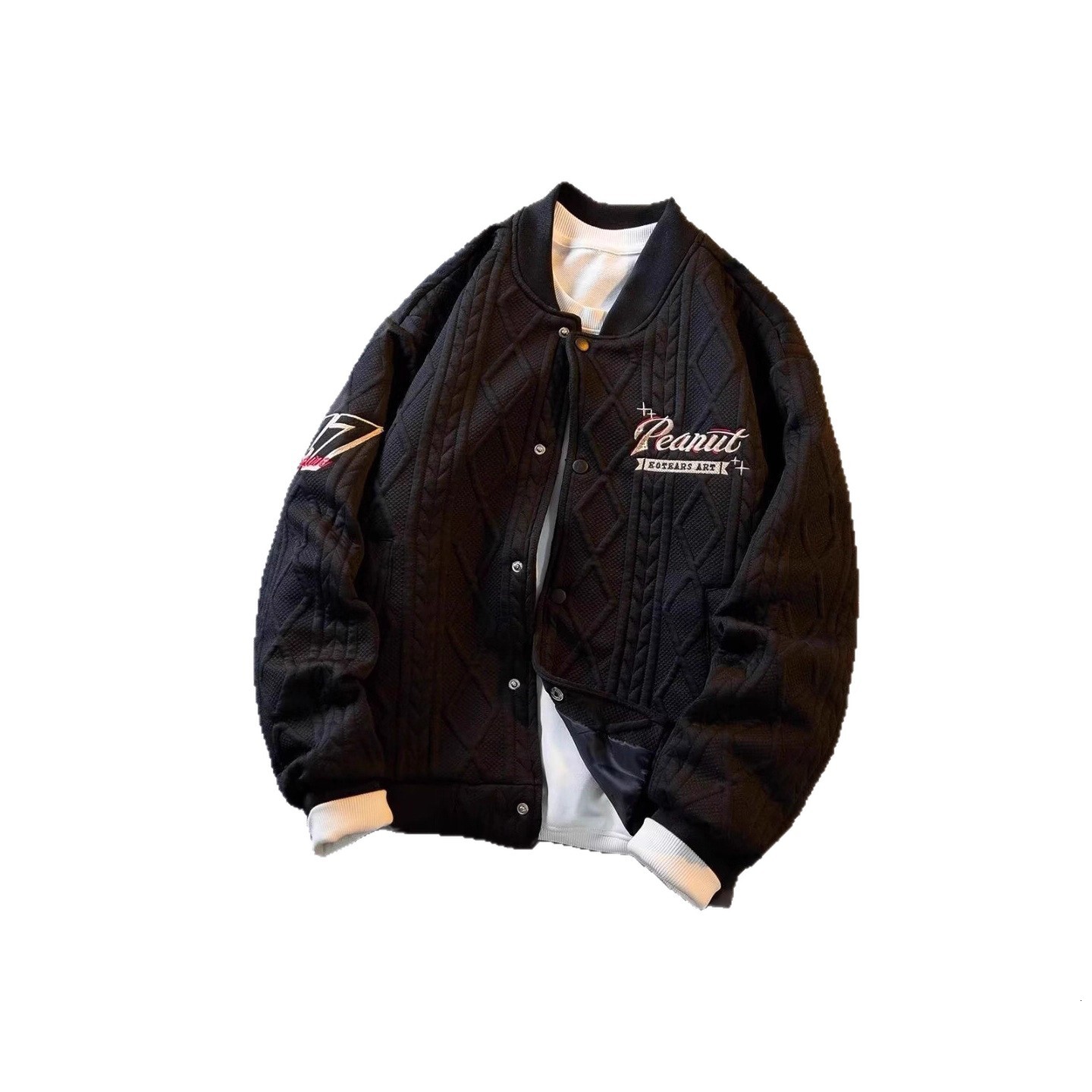 Original Towel Embroidery Designer Coat Baseball Jacket Double Layer Coat Men's Autumn Winter Trendy Brand Ins Loose Casual Men's Jacket Top