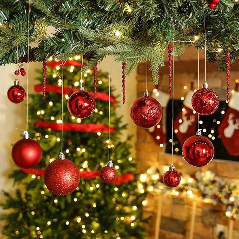 24pcs 346cm Christmas Balls Christmas Tree Ornaments Ball Xmas Hanging Tree Pendants Home Party Christmas Decor New Year Gifts C251030