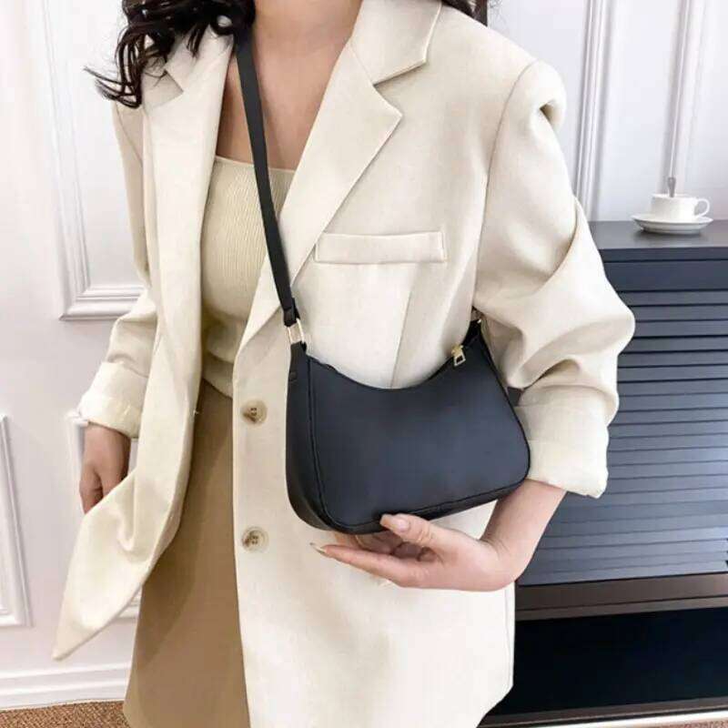 New Women's Fashion Retro Solid Color PU Leather Shoulder Underarm Casual Handbags Designer Bag For Women