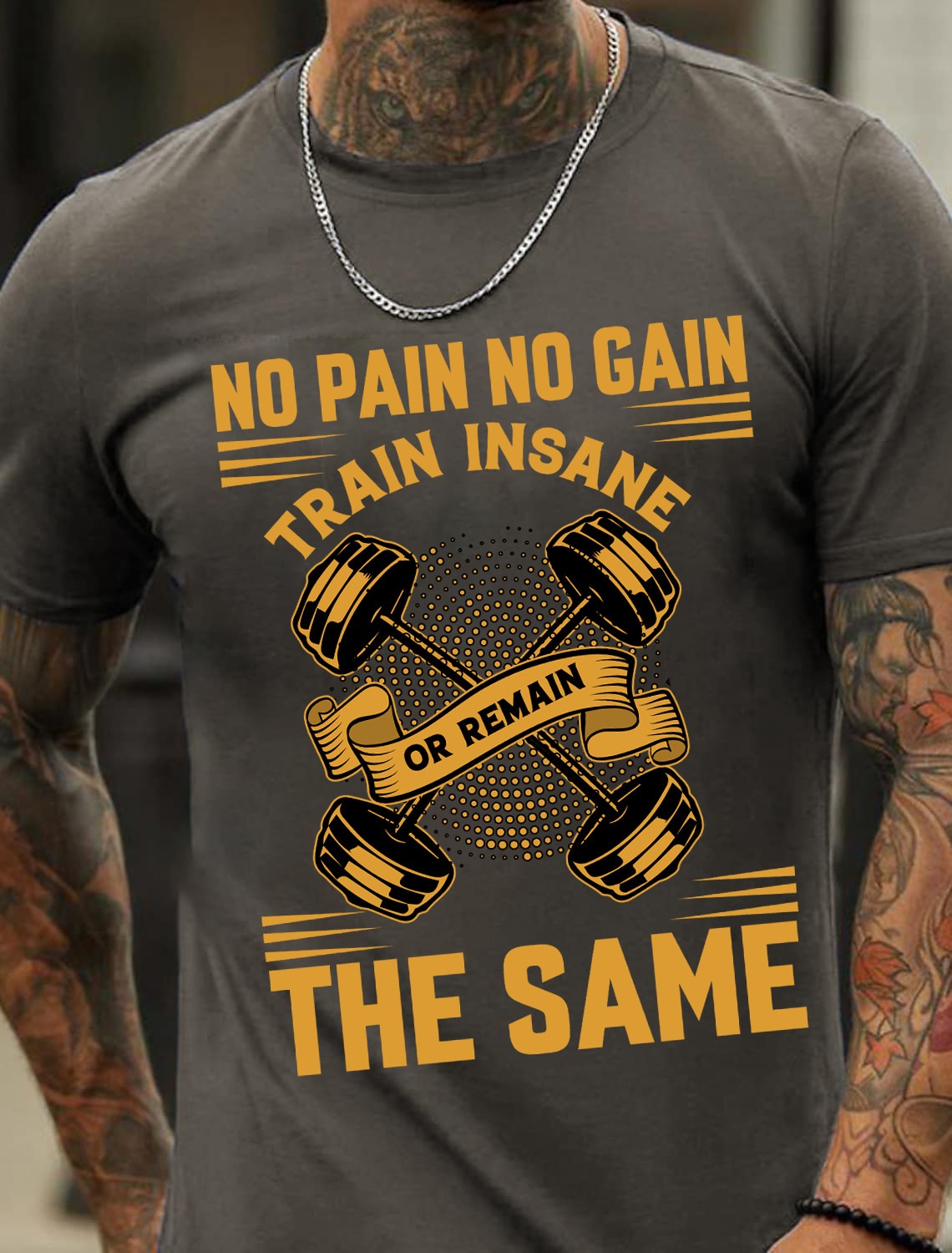 European and American Oversized Men's Cotton Short-Sleeve T-Shirt with Fitness Print Design - TT7064