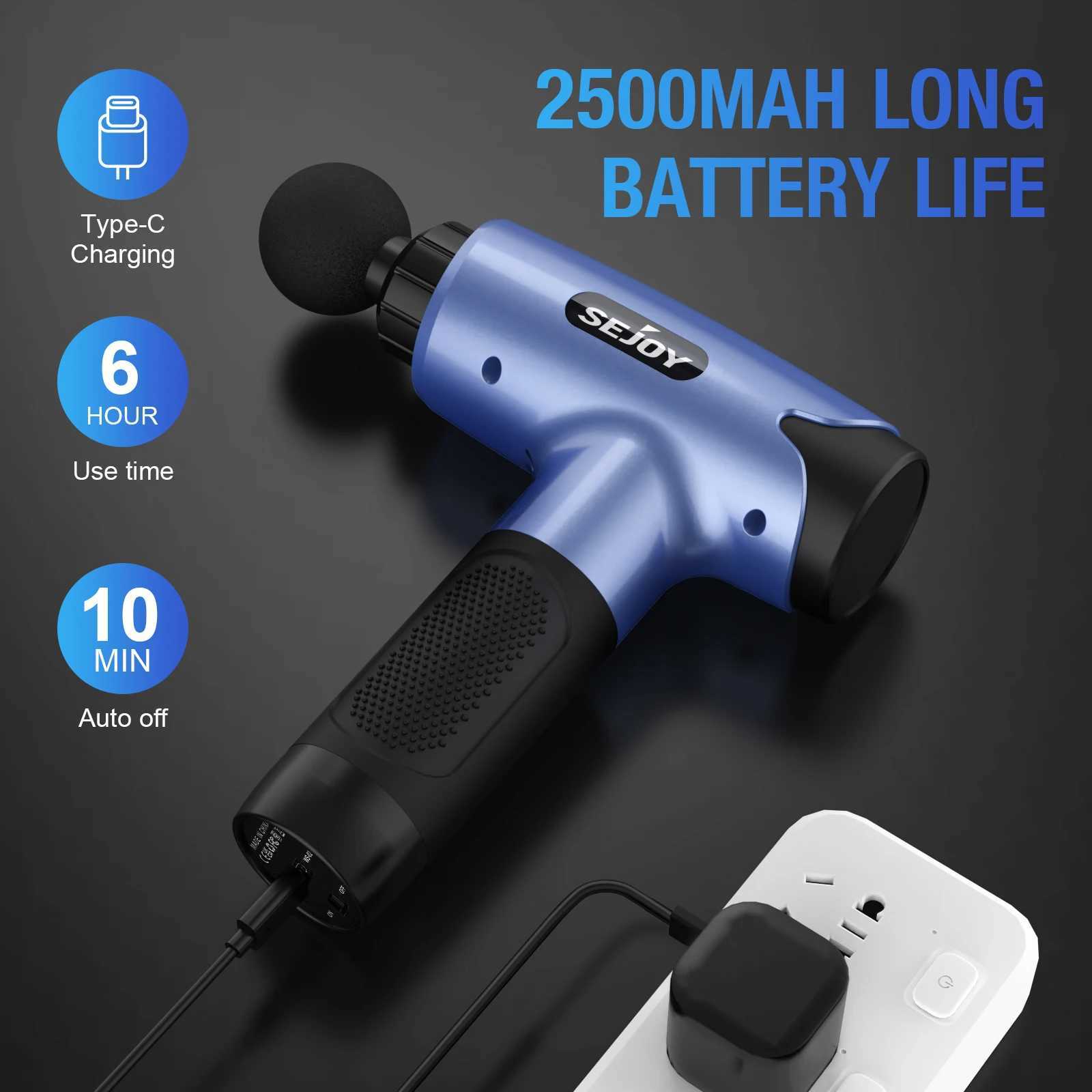 Sejoy WS028 Fascia Gun Tissue Massager 30 Speeds Lightweight Body Massage with LED Touch Screen 10 Replaceable Massage Heads J251030