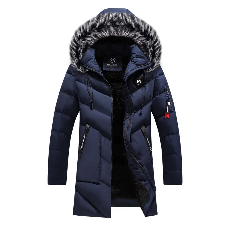 Male Solid Cotton Outwear Coats Mens Thick Fleece Winter Jacket Fashion Fur Hooded Warm Cooton Parka Windbreaker Plus Size 6XL 251028