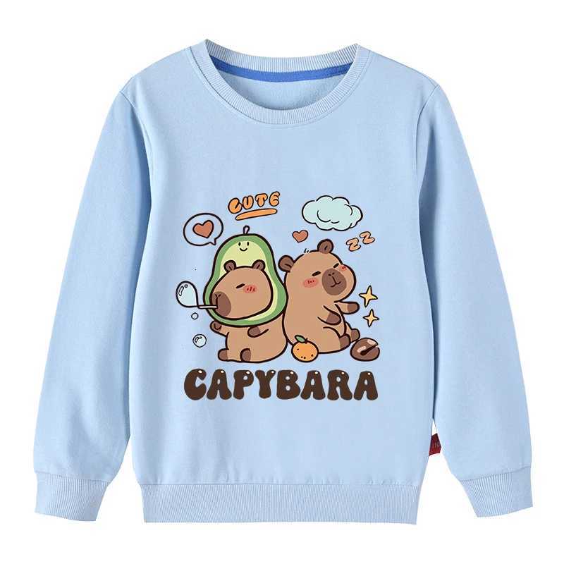 Cute Capibara Cotton Sweatshirt For Boys And Girls Childrens Funny Hoodies For Autumn Kids Long Tshirt Outdoor Sports SweaterT251030