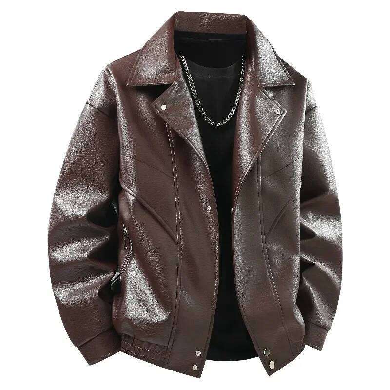 Leather Autumn Winter Outdoor Comfortable Warm Breathable Men's Jacket Sports Fiess Running Leisure Handsome Imitation