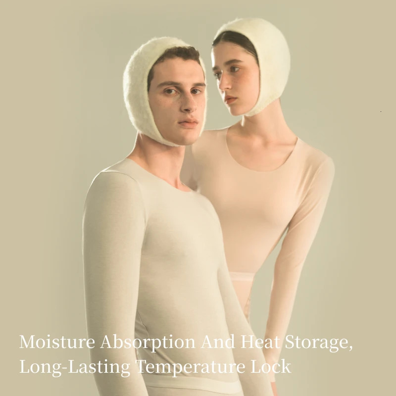 SUJIIN Thermal Underwear Set for Women Men Winter Crew Neck Thermals Tops Couple Long Johns AntiStatic Set Woman 2 Pieces 251030