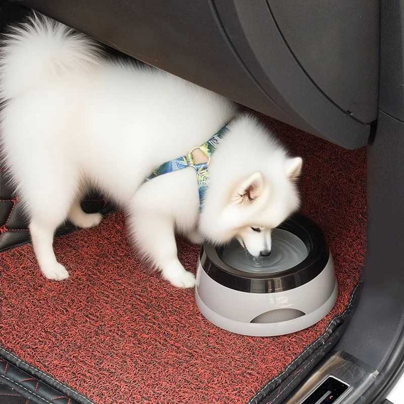 Portable Plastic Pet Dog Bowls Floating Design No Spill Cat Bowl Water Feeder Dry Mouth Dog Accessories J251113