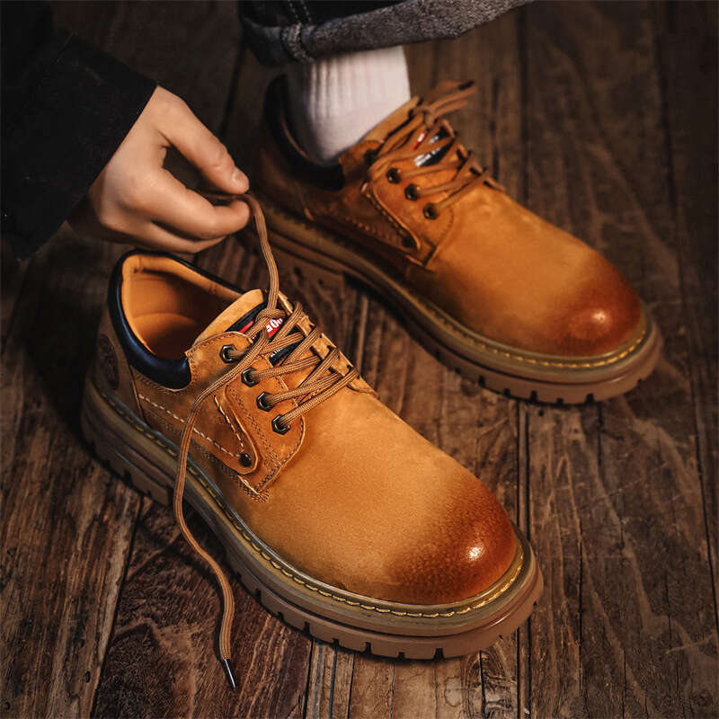 Low-top Martin Boots for Men, Thick-soled Versatile Work Boots, Outdoor Casual Commuter Men's Shoes