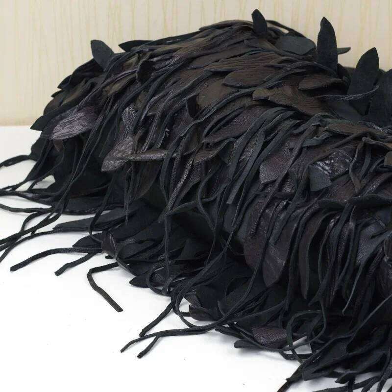 Women Genuine Leather Shoulder Soft Casual Dumplings Bag Large Capacity Tassels Crossbody Bags For Ladies Bolsos De Mujer