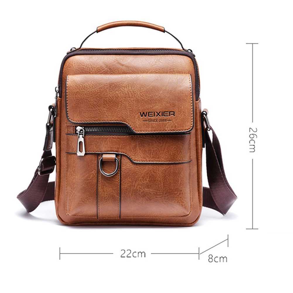 Mens Genuine Leather Crossbody Shoder Bags Vintage PU Men Handbag Tote Casual Business Man Messenger Bag Leather Fanny Pack Y251011