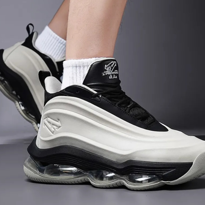 Men's Autumn Winter High-top Thick-soled Non-slip Shoes Versatile Trendy New Niche Soft-soled Air Cushion Sports Casual Shoes